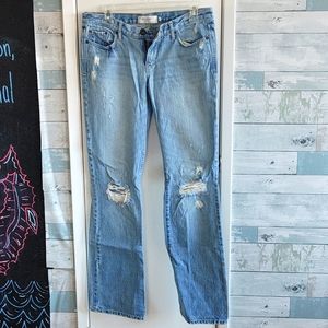 Y2K Abercrombie and Fitch 6R Emma Light Wash Distressed Denim